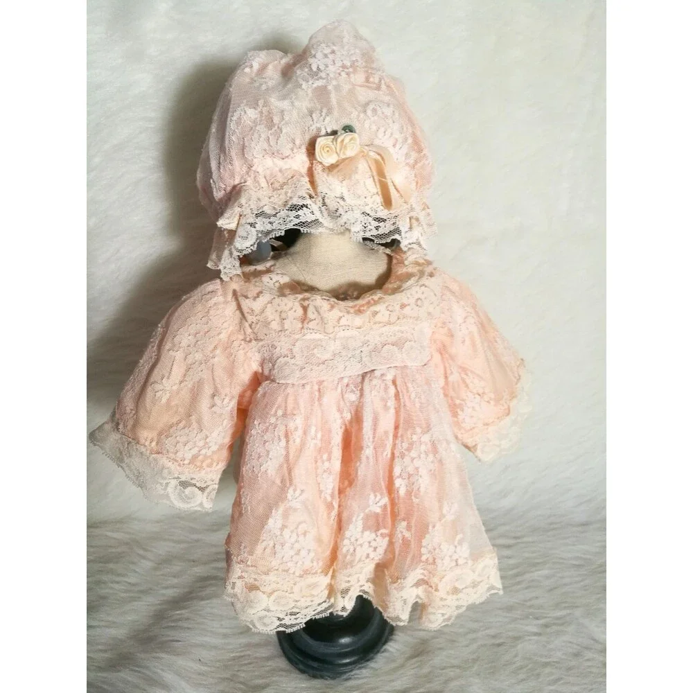Peach Dress bonnet 4 build a bear BAB